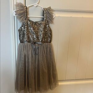 Popatu Gray Sequin Kids Formal Dress